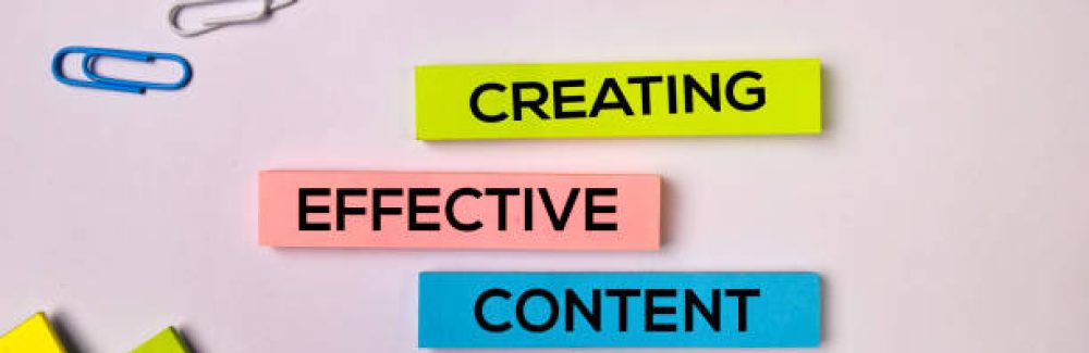 Creating Effective Content on sticky notes isolated on white background. Creating Effective Content on sticky notes isolated on white background.
